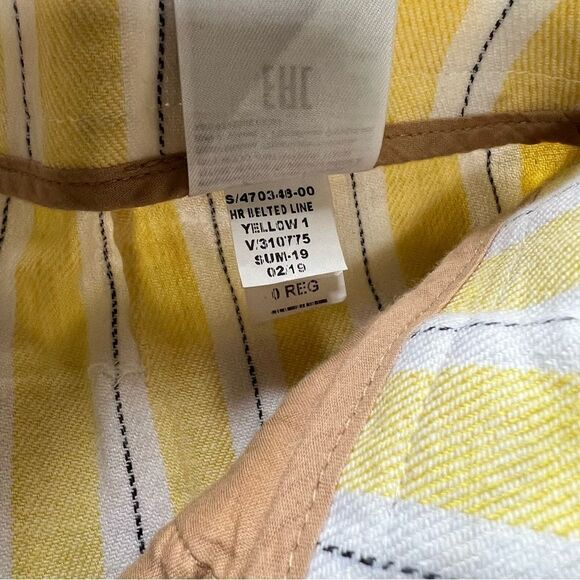 BANANA REPUBLIC SHORTS, Yellow/White Stripes Size 0 - Picture 5 of 5